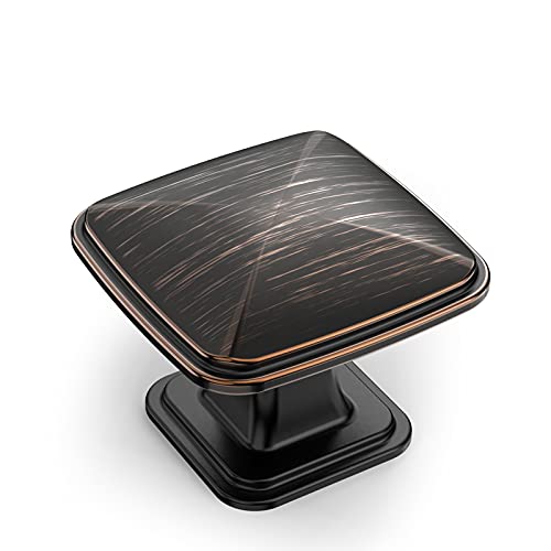 Amerdeco 10 Pack 1-1/4 inch Cabinet Knobs, Oil Rubbed Bronze for Dresser Drawers, Bathroom Cabinets K0003ORB - color: Oil Rubbed Bronze, size: 10 Pack