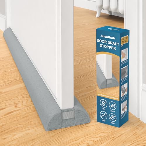 Augblinds Door Draft Stopper 32 Inch, Under Door Gap Filler Bottom, Adjustable 26'' to 32'' Noise Blocker Soundproof Seal Gap up to 1.7'' Door Sweep, Machine Washable, Grey - color: Gray, size: 1 Pack-32 Inch
