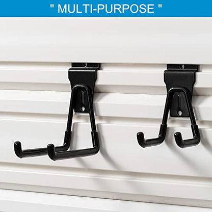 Slat Wall Hanging Hooks, Slatwall Accessories, Slatwall Hooks Assortment, Slat Wall Accessories, Heavy Duty Garage Slatwall Hooks and Hangers,16Pack(Black) - style: 16PC Assortment-A