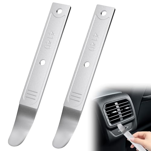 Sixzoo 2 PCS 4140 Pry Tool, Trim Removal Tool, Mini Pry Bar for Removing Auto Trim Interior, Metal Panel Popper Tools, Door Panels Removal Tool for Vehicle Door Panel, Car Accessories - color: 2 PCS
