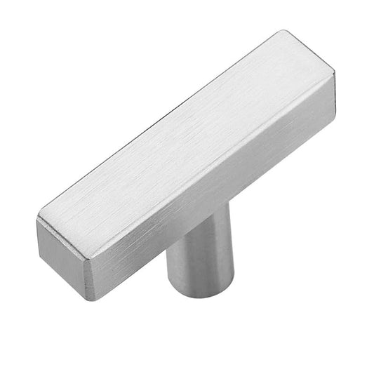 1 Pack Silver Cabinet Knobs - Sqaure Bar Cabinet Pulls Brushed Nickel Knobs for Kitchen Cabinet Drawer Stainless Steel Dresser Knobs for Cabinet Hardware 2in Length Single Hole - color: Brushed Nickel, size: 1 Pack, style: Sqaure Bar