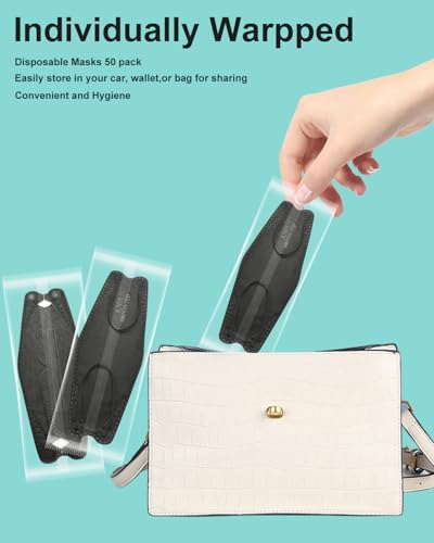 KN95 Face Masks Black for Adults, Individually Wrapped, Breathable Disposable KN95 Mask with Elastic Ear Loop - color: Grey 100 Pack
