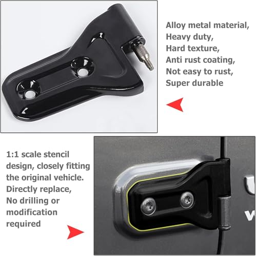 for Jeep Door Hinges Wrangler JL Inside and Outside 4 Door Hinge Assembly Kits Compatible with Jeep Wrangler JL & Gladiator JT 2018-2026 (16 Pcs w/ 36 Pcs Screws) - size: for Jeep JL (16Pcs)