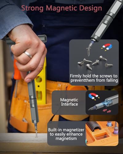 LOFICOPER 42 in 1 Ratchet Screwdriver Set, Magnetic Screwdriver Kit, DIY Ratchet Screwdriver Kit with Detachable Handle, Portable Repair Tool Kit for Household Electronics Bike, Idea for Christmas - color: Yellow