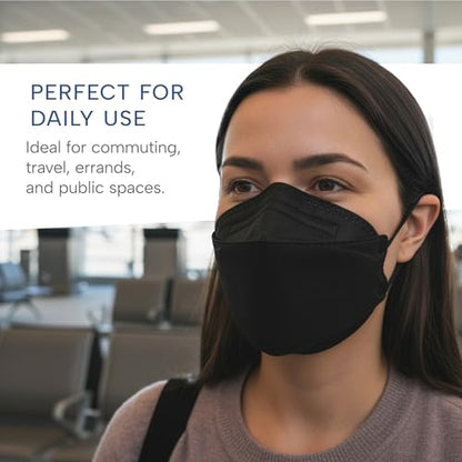 Well Before Welcome Series 3D KN95 Face Mask, Regular, Pack of 50 - color: Black