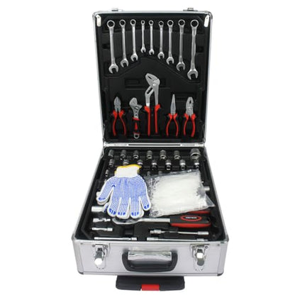 899pcs Home Repair Tool Set Kit, Toolbox Storage Case with Drawer, General Household Tool Kit, Tool Set Kit Home Tool Kit for All Purpose for Maintenance, Garden, Homeowner, Handyman,Silver - color: Silver