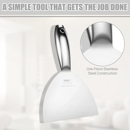 Putty Knife Set, 4Pcs 2",3",4",6" One Piece Putty Knives for Spackling, Drywall, Paint, and Wallpaper Removal, Premium Polished All-Metal Stainless Steel Putty Knife for Smooth Finish - size: 2"3"4"6"