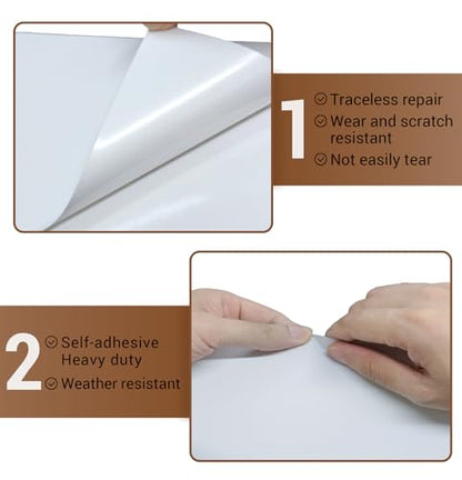 Vinyl Siding Repair Kit - Self-Adhesive PVC Vinyl Tape for Mobile Home Skirting, House Fence Parts, Wall Holes (10 Patches)