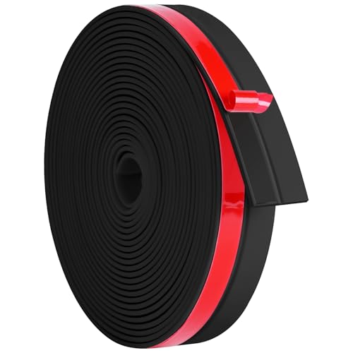 ToLanbbt Weather Stripping Silicone Door Seal Strip 1 in x 20 ft Door Draft Stopper Self Adhesive Door Draft Tape, Side & Bottom Gaps Insulation Strip for Glass Shower Door Sliding Door Window, Black - color: Black, size: 1IN x 20FT