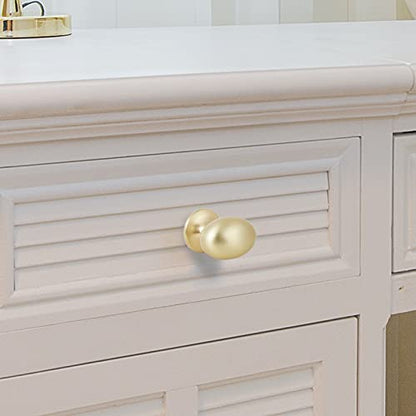 HARPOON Cabinet Hardware Knobs Round Furniture Mushroom Knob - 1.4 Inch 10 Pack Brushed Gold - color: Brushed Gold