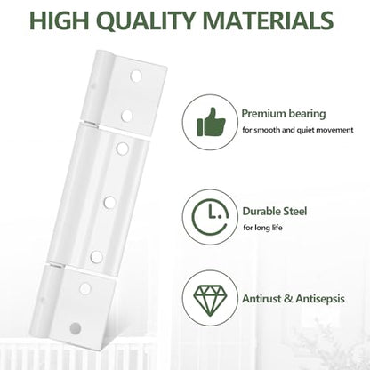 Storm Door Hinges Replacement fits for Larson White Screen Door Hinges, 1/8 inch Grooved Center Extruded Aluminum Door Hinge Kit 3 Pack