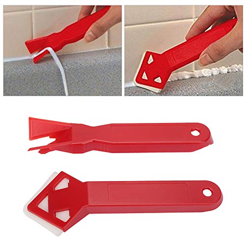 2PCS Caulk Tools Kit Silicone Sealant Remover Glass Cement Caulking Scraper Sealant Finishing Tool Grout Remove Scraper for Kitchen Bathroom Window