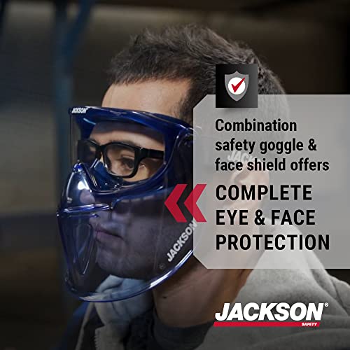 Jackson Safety GPL Series Safety Goggles with Detachable Flip-Up Face Shield - Anti-Fog Goggles for Men and Women, Fits Over Glasses - ANSI Z87.1 - Clear Lens - style: Clear Lens