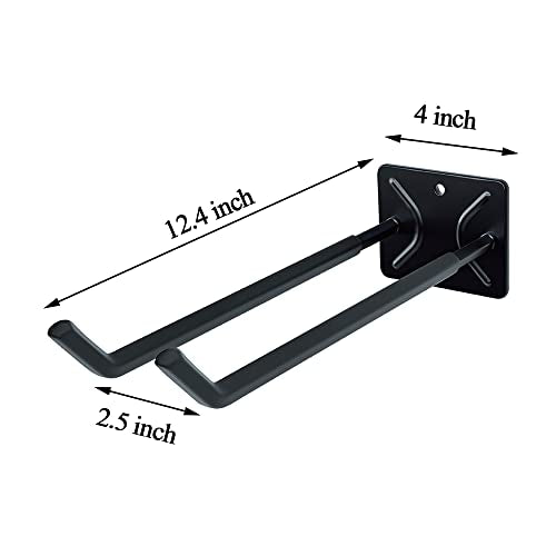 Ultrawall Garage Storage Hooks, Heavy Duty Steel Tool Organizer, 12.4 Inch Wall Mount Hangers Racks for Car Tires, Ladders, Chairs, Ropes and Garden Tools, 2 Pack