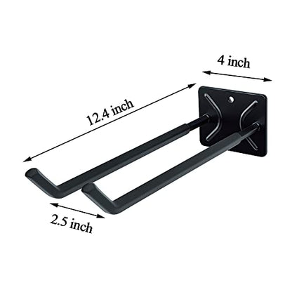 Ultrawall Garage Storage Hooks, Heavy Duty Steel Tool Organizer, 12.4 Inch Wall Mount Hangers Racks for Car Tires, Ladders, Chairs, Ropes and Garden Tools, 2 Pack