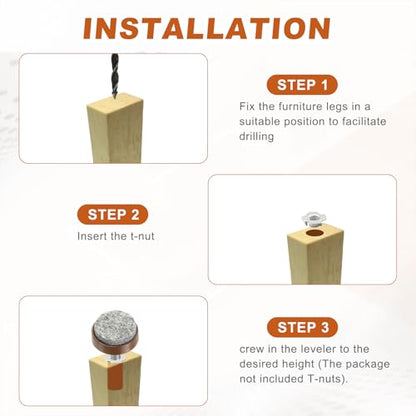 uxcell 12 Pcs Adjustable Furniture Leg Levelers, M6 x 1" x 0.8" Threaded Screw-in Leveling Feet Pad Floor Protector for Tables Cabinets Chairs Sofa Outdoor Furniture Feet, Black - size: M6 x 1" x 0.8"