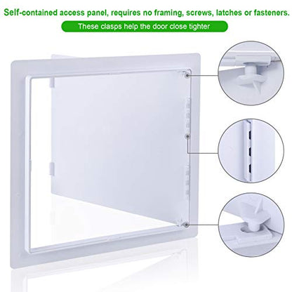 Plumbing Access Panel for Drywall 18 x 18 Inch Plastic Access Door Removable Wall Access Panel Ceiling Reinforced Hinged Durable White - size: 18 X 18 Inch