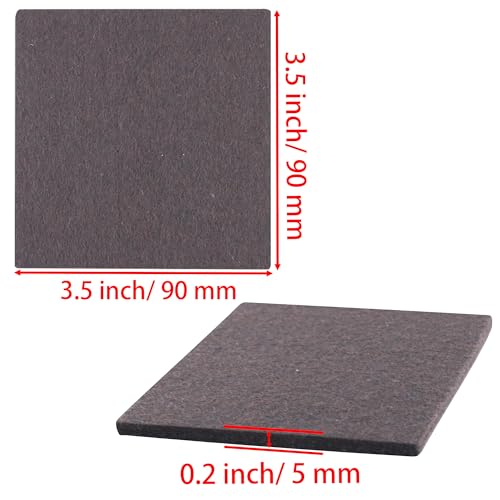 3.5inch Square Felt Furniture Pads, 16Pcs Self Adhesive Cuttable Felt Furniture Leg Pads Floor Protectors Furniture Sliders for Hardwoods Floors, Brown - size: 3.5x3.5inch