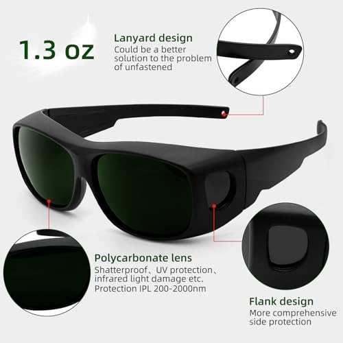 Welding Safety Glasses Wrap-around Safety Welding Lens Anti-scratch Safety Glasses UV Protection Protective Glasses ANSI/ISEA & MCEPS Compliant, IR Shade 5