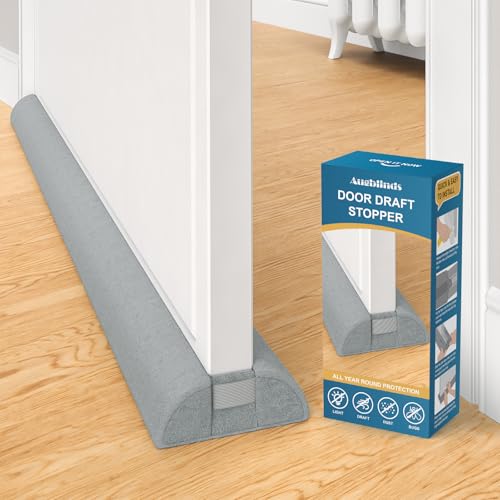 Augblinds Door Draft Stopper 36 Inch, Under Door Gap Filler Bottom, Adjustable 30'' to 36'' Noise Blocker Soundproof Seal Gap up to 1.7'' Door Sweep, Machine Washable, Grey - color: Gray, size: 1 Pack-36 Inch