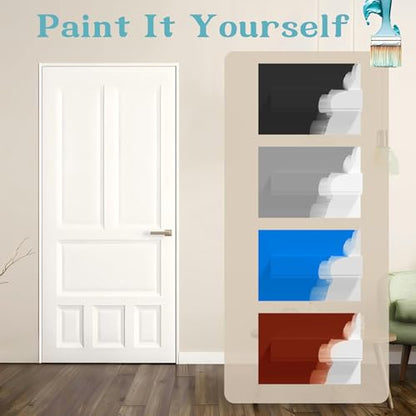 Door Jamb Frame Kit with Weatherstrip, Pine Wood, Primed, Pre-Installed Hinges, Handle Included, 81.65 in x 4.57in x 1.18 in (Left Handed) - color: Sliver Hardware-Left Handed