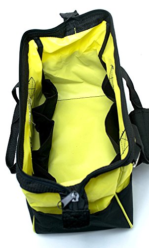 Bastex Multi Purpose Tool Bag Carrying with Adjustable Shoulder Strap. 15 inch Wide Mouth Opening with 14 Separate Pockets. Water Resistant and Perfect for the Handyman, Electricians and Plumbers