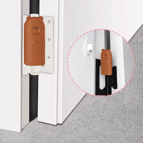 Door Pinch Guard,Slam Stoppers,Soft Stopper Hinge,Hanging Rubber Wedge,Brown,2PCS - color: Brownx2