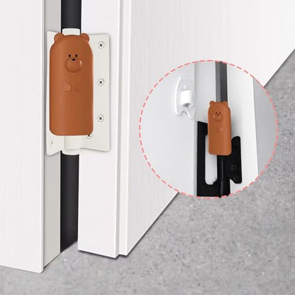 Door Pinch Guard,Slam Stoppers,Soft Stopper Hinge,Hanging Rubber Wedge,Brown,2PCS - color: Brownx2