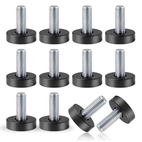 12PCS 1/4" Threaded Leveling Feet Set – Durable Furniture feet, Easy Screw-in Furniture levelers, Floor Protectors, Table levelers Ideal for Tables, cabinets, Chairs, and Stool Legs