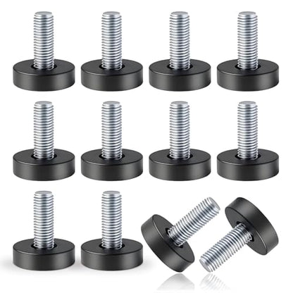 12PCS 1/4" Threaded Leveling Feet Set – Durable Furniture feet, Easy Screw-in Furniture levelers, Floor Protectors, Table levelers Ideal for Tables, cabinets, Chairs, and Stool Legs