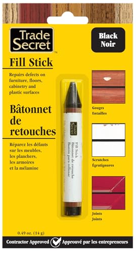Wood Scratch Repair Fill Stick for Black Surfaces, Great for Touch-Ups and Repairs on Hardwoods Floors, Furniture, Cabinets and Plastic Surfaces. - color: Black