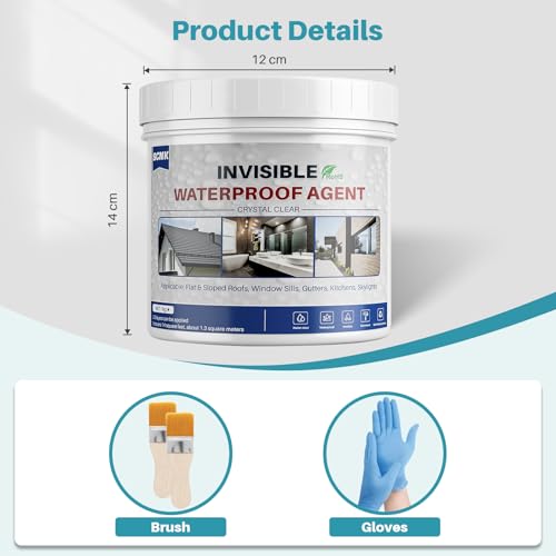1000g Transparent Waterproof Coating Agent, Super Strong Waterproof Insulating Sealant, Invisible Waterproofing Sealant for Roofs, Walls, Indoor and Outdoor Use - size: 1000g