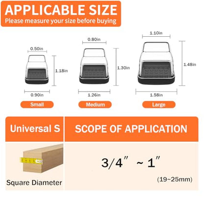 Chair Sliders for Carpeted Floors, 16 Pcs Chair Glides Square Furniture Sliders Carpet, Chair Leg Protectors for Carpet, Furniture Glides Easy, Carpet No Scratches (Fit 0.75-1", Clear) - size: Fit: 0.75"-1"