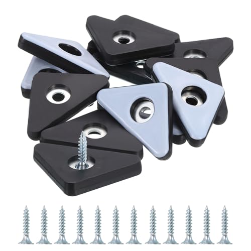 uxcell Furniture Sliders, 12Pcs 35x35x45mm - PTFE Triangle Chair Leg Floor Protectors, Screw-On Furniture Pads with Screw for Carpet Hardwood Floors