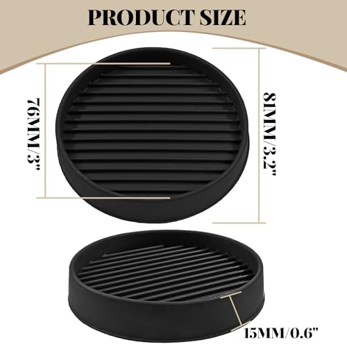 Bonsicoky 4 Pcs Non Slip Furniture Pads - 3 Inch Round Rubber Furniture Caster Cups with Anti-Sliding Floor Grip - Furniture Coasters for Couch Chair Feet - Black - size: Black, Diameter: 3"