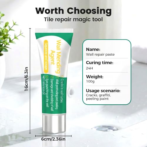 Drywall Patch Repair Kit with Scraper, Wall Mending Agent for Holes, Cracks, & Small Damage, Quick & Easy Solution for Home Wall Repair (2PC) - color: 2PC