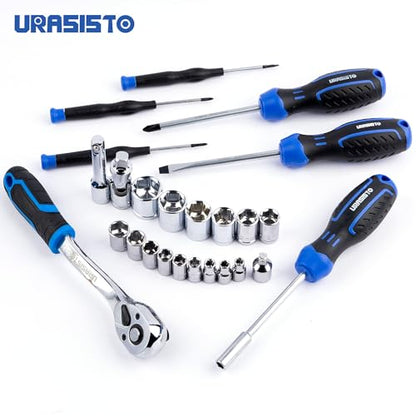 URASISTO 366 Piece Home Repair Tool Kit, Auto Repair Tool Set, General Home Toolbox Storage Case with Drawer, General Household Tool Kit
