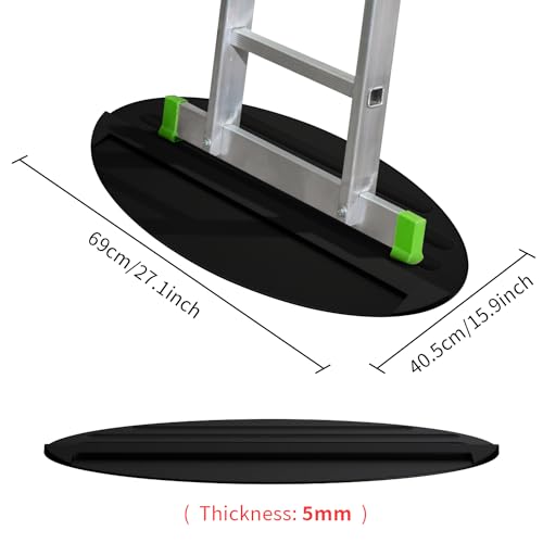 Extension Anti-Skid Ladder Stop Mat, 27"x15.7" Non-Slip Rubber Stabilizer Pad Anti-Slip Ladders Aid Stopper, Floor Protection Stepladder Telescoping Accessories (Black)
