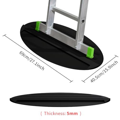 Extension Anti-Skid Ladder Stop Mat, 27"x15.7" Non-Slip Rubber Stabilizer Pad Anti-Slip Ladders Aid Stopper, Floor Protection Stepladder Telescoping Accessories (Black)