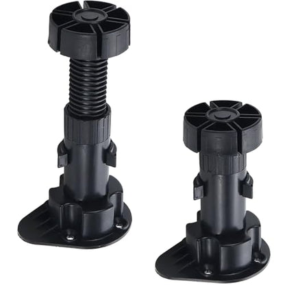 Adjustable Cabinet Levelers, Height Range from 3.9 to 5 Inches, Furniture Leveler Legs, Black Plastic Leveling Feet for Kitchen Cupboard Table Shelves Nightstands, 4Pcs - size: 3.92-5 Inch