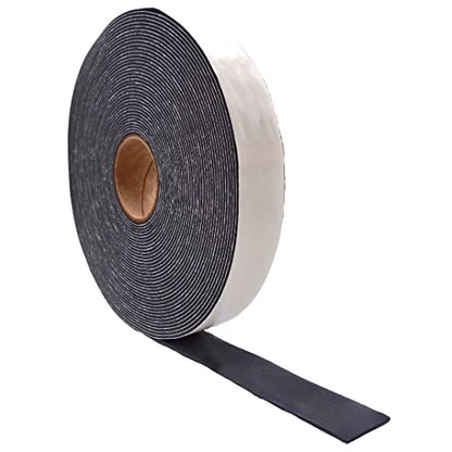 WOD SSFLDFT Foam Insulation Tape Made in USA for Weather Stripping, HVAC, Sealing Doors, Windows, Pipes, Cooling, Sound Proof, and Air Conditioning (Thick 1/8 in x 2 inch Wide x 75 ft) - size: Width: 2 inch