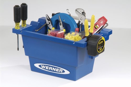 Werner AC50-JB-5 Ac50-Jb-3 Lock-in Job Bucket, for Use with Obel00 and 6200 Series Step Ladders, Plastic, Blue, 25 lbs.