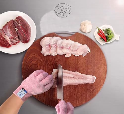 Cutting Gloves, Food Grade Level 5 Protection, Safety Kitchen Cut Gloves for Oyster Shucking, Fish Fillet Processing, Mandolin Slicing, Meat Cutting and Wood Carving. (Pink-Medium 1 Pairs) - color: Pink, size: Medium (Pack of 2)