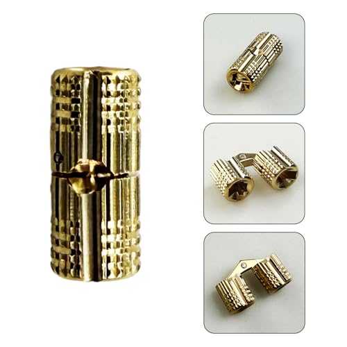 10Pcs Brass Barrel Hinges, Invisible Cabinet Furniture Hinges with 180 Degree Opening Angle, Hidden Box Hinges for DIY Jewelry Box Hand Craft (M8x18mm) - color: M8x18mm