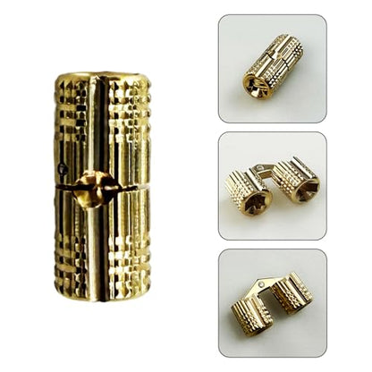 10Pcs Brass Barrel Hinges, Invisible Cabinet Furniture Hinges with 180 Degree Opening Angle, Hidden Box Hinges for DIY Jewelry Box Hand Craft (M8x18mm) - color: M8x18mm