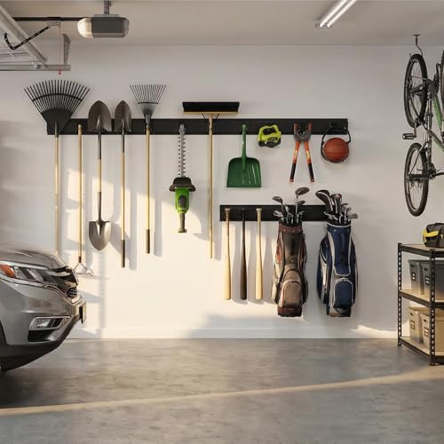 MBQQ Garage Tool Organizer Wall Mounted, 24 Inches Adjustable Garden Tool Organizer Rack,Heavy Duty Yard Tool Organizer - size: SET OF 3