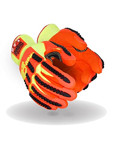 MAGID T-REX Arctic Series ANSI A5 Cut-Resistance, Thermal Impact Gloves, 2 Pairs, Waterproof, Hi-Viz Yellow/Orange, Size 8/Medium - size: 8/M, style: 2 Pairs