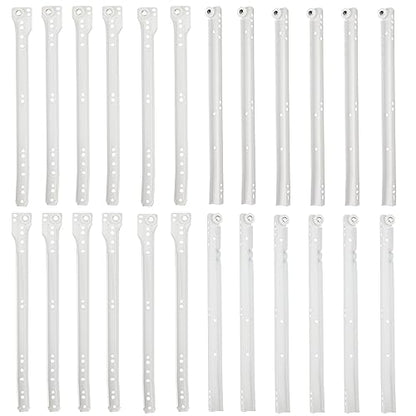 MOUYAT 6 Pairs 16 inch Bottom Mount Drawer Slide, Heavy Duty Drawer Rails with Mounting Screws, Replace Drawer Track Hardware, Fits Bottom/Side-Mounted Drawer, White