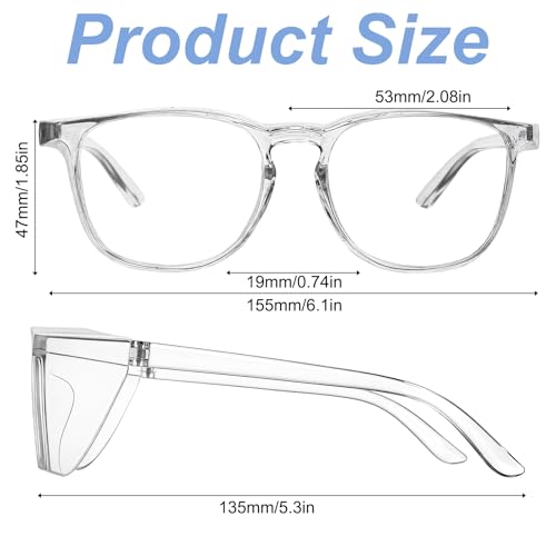 ElevateTech Safety Glasses Goggles, 2 Pcs Anti Fog Protective Eyewear Clear Eyelash Protector Shower Goggles Shield - color: Clear
