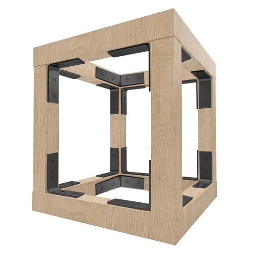 HOME MASTER HARDWARE L Bracket Corner Brace Sets, 1-1/2 " Right Angle Bracket, Metal L Brackets for Shelves Wood Furniture Frame with Screws 20 Pack,Black - size: 1-1/2 " Black-20pack